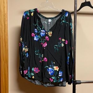 Xl black, floral blouse